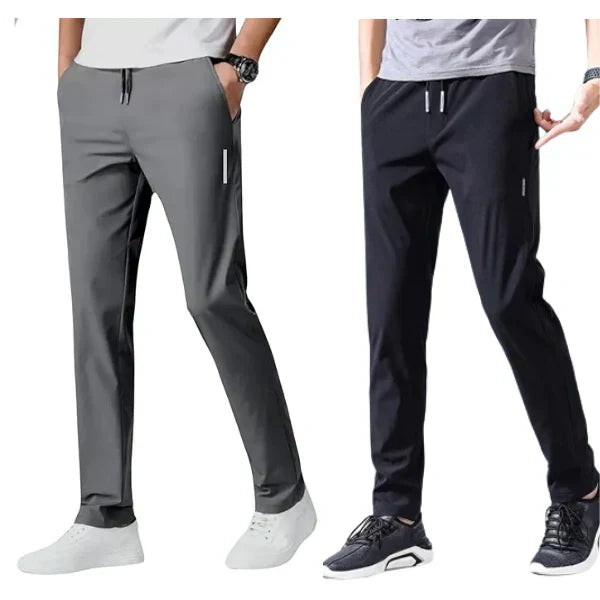 Combo of 2 Men's Sports Regular Fit Lycra Track Pants